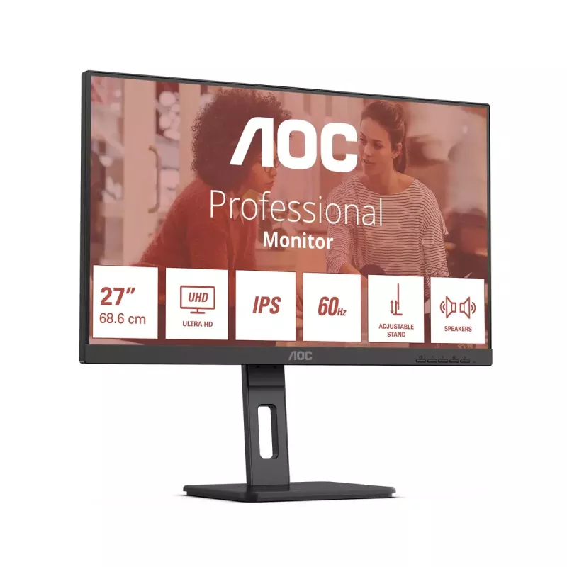 AOC E3 U27E3UF datora monitors 68,6 cm (27 collas) 3840 x 2160 pikseļi 4K Ultra HD LED melns