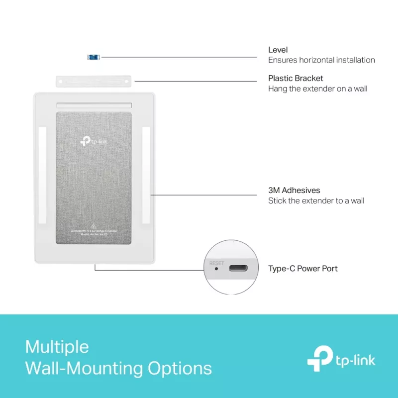 TP-Link Archer AX3000 Dual-Band Wi-Fi 6 Air Range Extender, tīkla atkārtotājs, 2976 Mbit/s, Balts, Sienas, FCC, RoHS, 12 V
