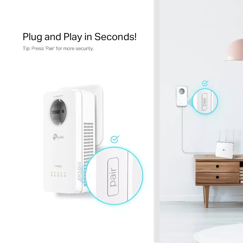 TP-Link TL-WPA1300P KIT 1300 Mbit/s Ethernet LAN Wi-Fi balts 2 gab.