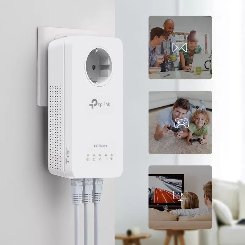 TP-Link TL-WPA1300P KIT 1300 Mbit/s Ethernet LAN Wi-Fi balts 2 gab.