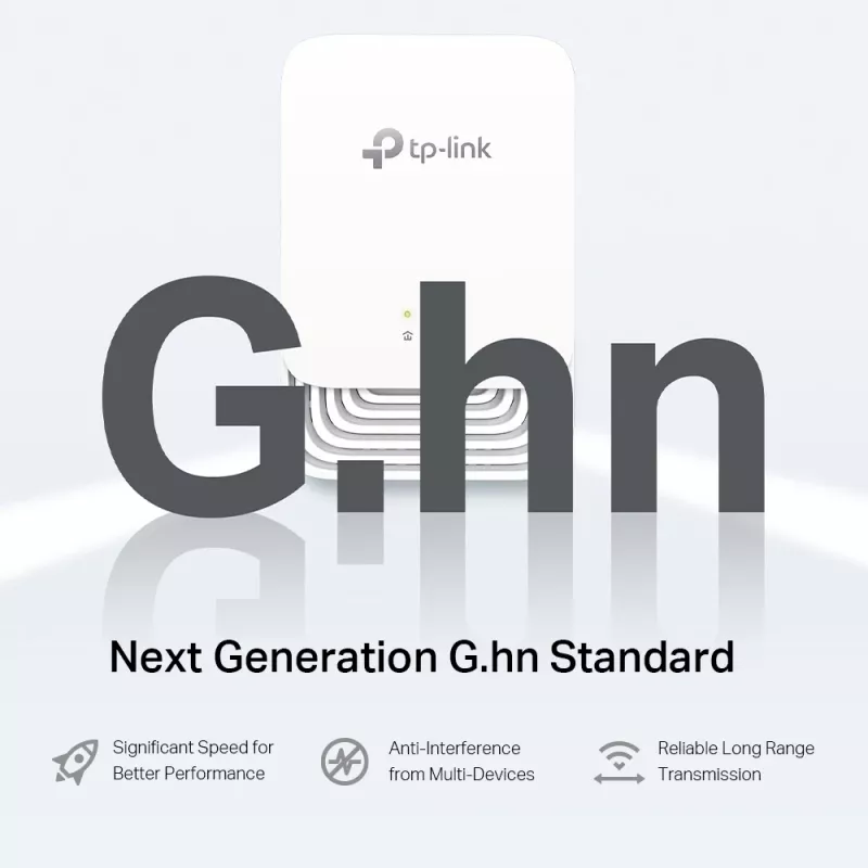 TP-Link G.hn1200 Powerline Kit, 607 Mbit/s, Gigabit Ethernet, 10,100,1000 Mbit/s, HomePlug AV2, 300 m, balta