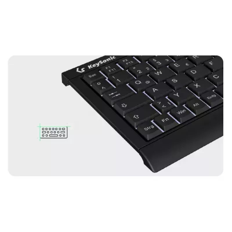 KeySonic KSK-3011ELC (DE) tastatūra mājām USB QWERTZ vācu Melna