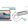 i-tec USB-C metāla ergonomiska 3x 4K displeja dokstacija + Power Delivery 100 W