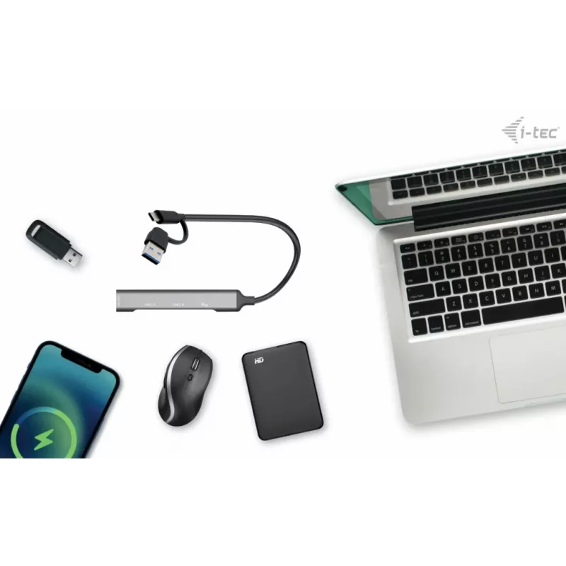 i-tec USB-C/USB-A metāla HUB 1x USB 3.0 + 3x USB 2.0