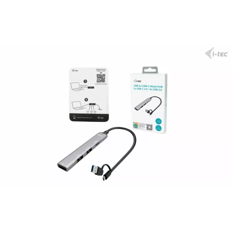 i-tec USB-C/USB-A metāla HUB 1x USB 3.0 + 3x USB 2.0