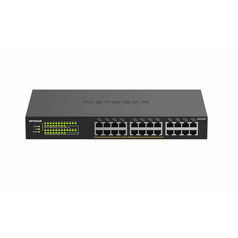 NETGEAR GS324P Neadministrējams Gigabit Ethernet (10/100/1000) Power over Ethernet (PoE) 1U Melns