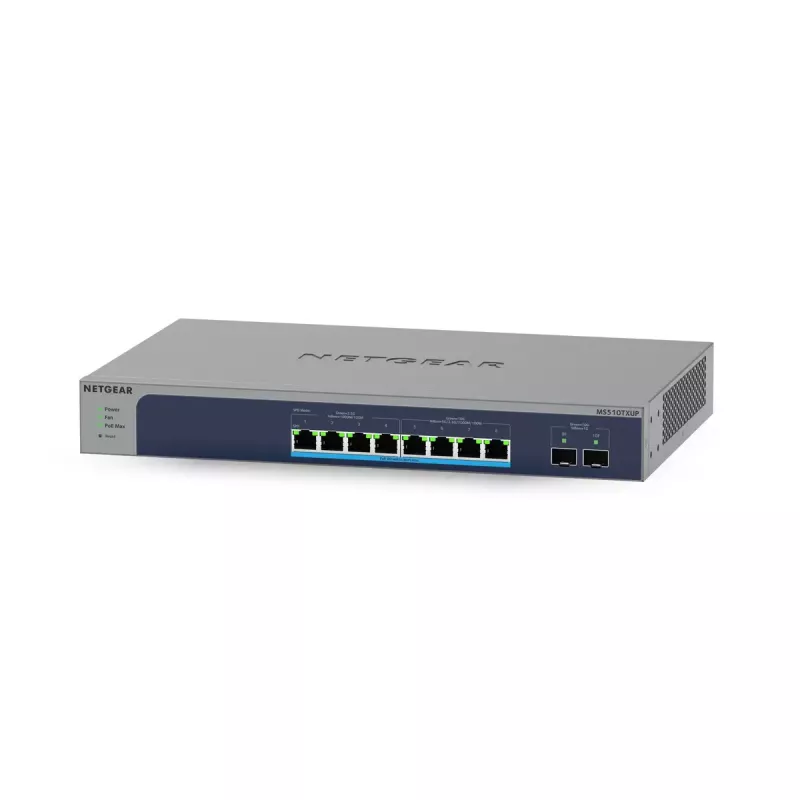 NETGEAR MS510TXUP tīkla slēdzis Pārvaldāms L2/L3/L4 10G Ethernet (100/1000/10000) Power over Ethernet (PoE) Pelēks, Zils