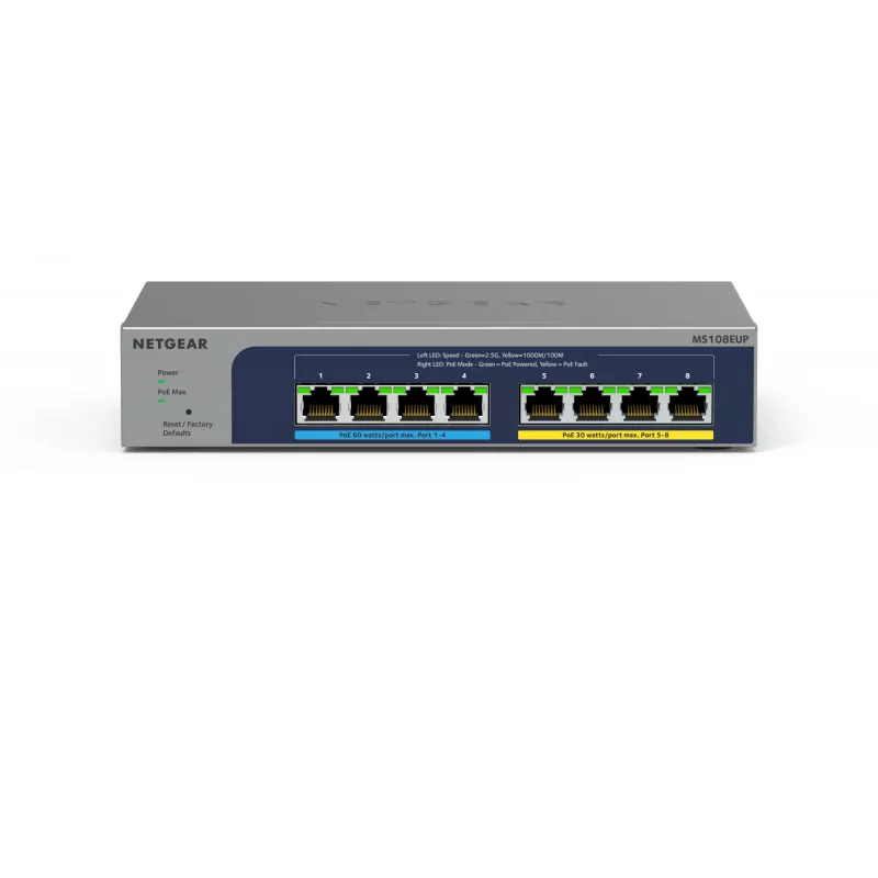 NETGEAR 8-portu Ultra60 PoE++ vairāku gigabitu (2,5G) Ethernet Plus slēdzis