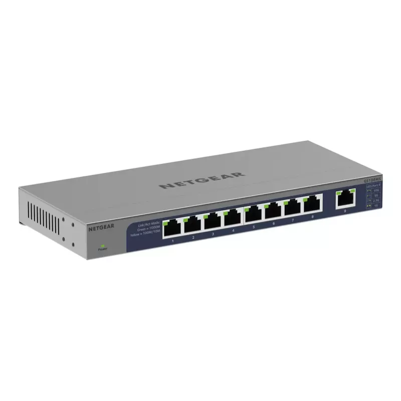 NETGEAR GS108MX-100EUS tīkla komutators Nepārvaldāms L2 Gigabit Ethernet (10/100/1000) Darbvirsmas/Pie sienas stiprināms