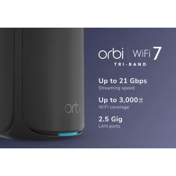 NETGEAR RBE870B Trīsjoslu (2,4 GHz / 5 GHz / 6 GHz) Wi-Fi 7 (802.11be) Melns 4 Iekšējās