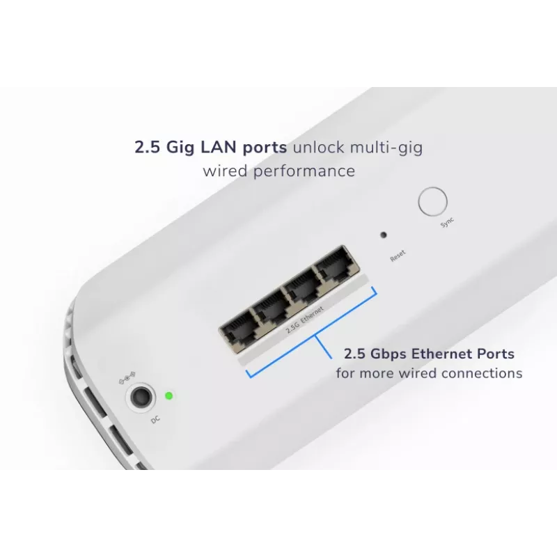 NETGEAR Orbi 870 Trīsjoslu (2,4 GHz / 5 GHz / 6 GHz) Wi-Fi 7 (802.11be) Balts 4 Iekšējās