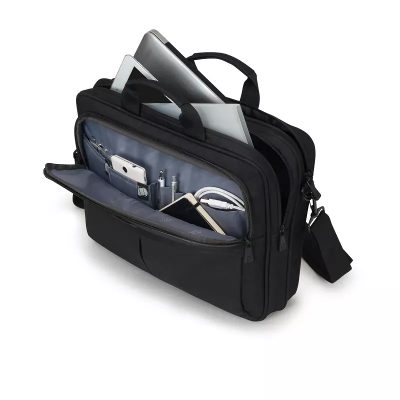 DICOTA Top Traveller Scale - 12-14,1 collu piezīmjdatora soma - Melna / 600D pārstrādāts PET