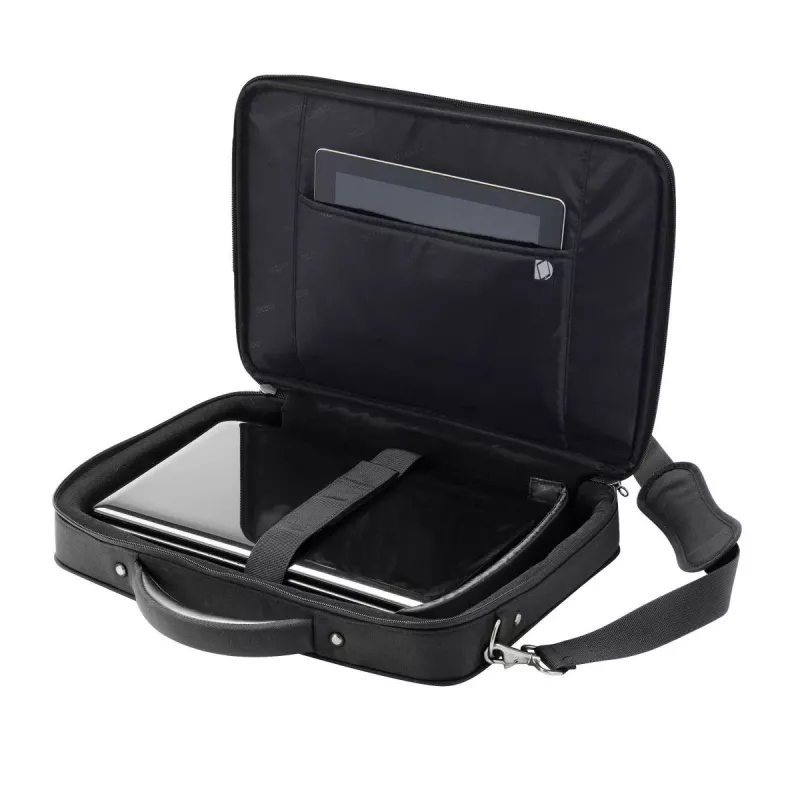 DICOTA Eco Multi Compact - 14-15.6in piezīmjdatora soma - Melna / 600d Rpet Poliesters