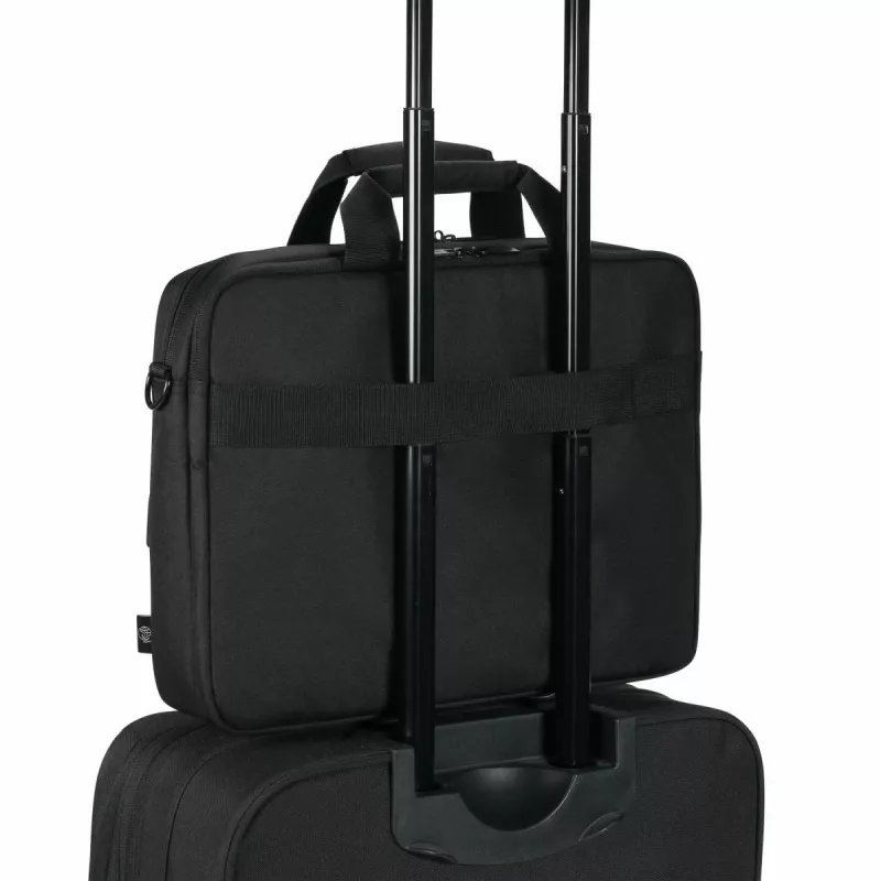 DICOTA Eco Top Traveller Core – 13–14,1 collu klēpjdatora soma – melna / 300D 100% pārstrādāts PET poliesters