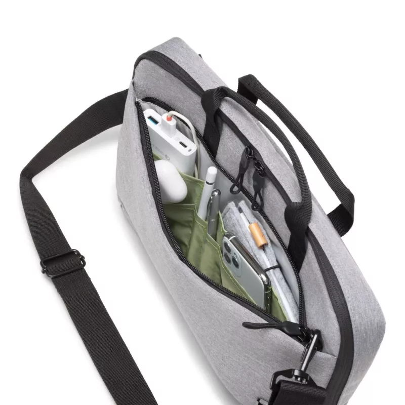 DICOTA plāns Eco Motion - 14-15,6 inch piezīmjdatora soma - Gaiši pelēka / 600d Rpe Poliesteris