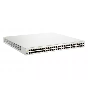 D-Link 52 portu Gigabit PoE+ Nuclias viedais pārvaldāmais slēdzis ar 4x 1G Combo portiem, 370W