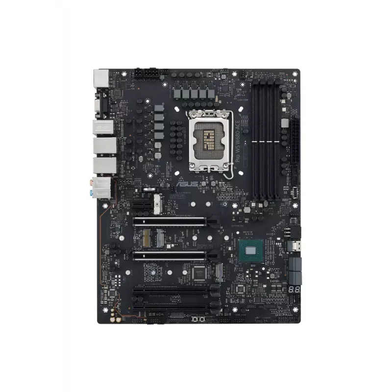 Mātesplate ASUS PRO WS W680-ACE — Intel W680 ATX, LGA 1700, DDR5, 4 DIMM (128 GB), 3x M.2, 2x 2.5Gb LAN, 7.1 audio