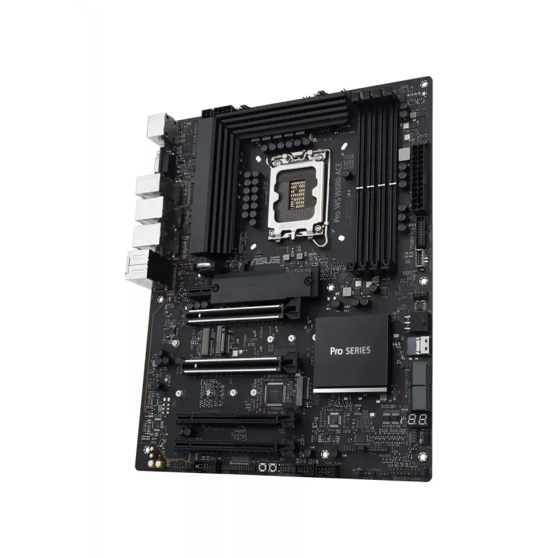 Mātesplate ASUS PRO WS W680-ACE — Intel W680 ATX, LGA 1700, DDR5, 4 DIMM (128 GB), 3x M.2, 2x 2.5Gb LAN, 7.1 audio