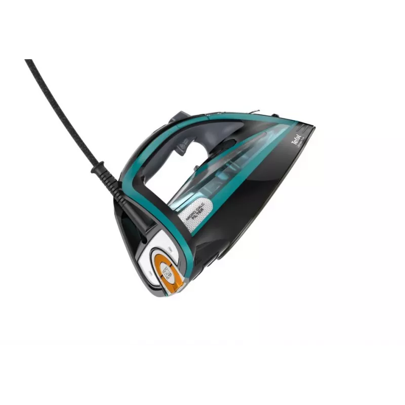 Tefal Ultimate Pure FV9844 sausā un tvaika gludeklis ar Durilium Autoclean zoli, 3200 W, melns, zils