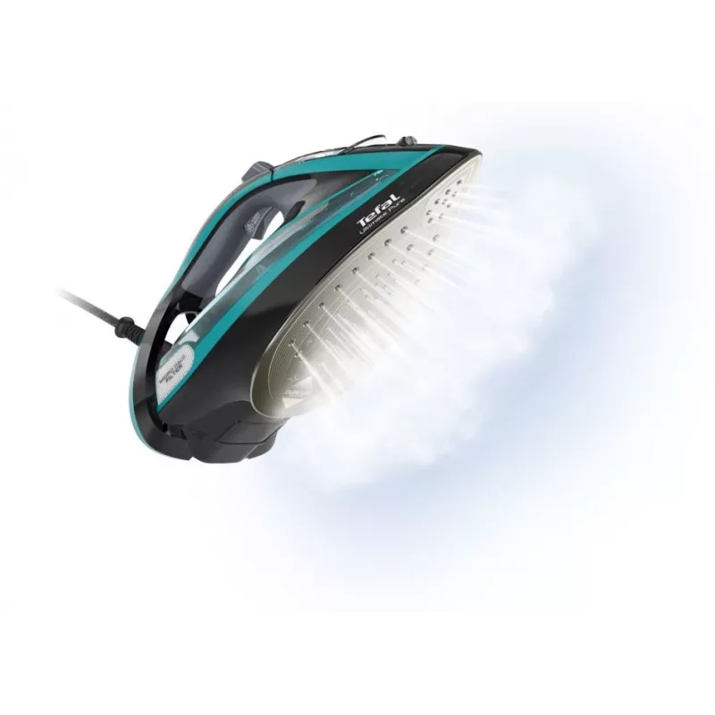 Tefal Ultimate Pure FV9844 sausā un tvaika gludeklis ar Durilium Autoclean zoli, 3200 W, melns, zils