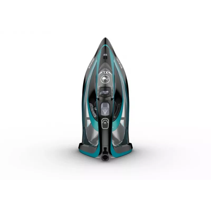 Tefal Ultimate Pure FV9844 sausā un tvaika gludeklis ar Durilium Autoclean zoli, 3200 W, melns, zils
