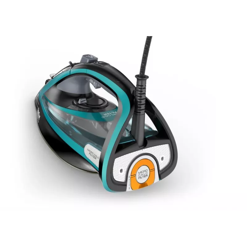 Tefal Ultimate Pure FV9844 sausā un tvaika gludeklis ar Durilium Autoclean zoli, 3200 W, melns, zils