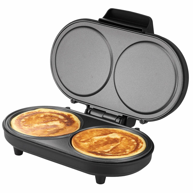 Unold Pancake-Maker American, 2 pankūkas, melns, nerūsējošais tērauds, 13,5 cm, alumīnijs, rotējoša vadība, 0,75 m