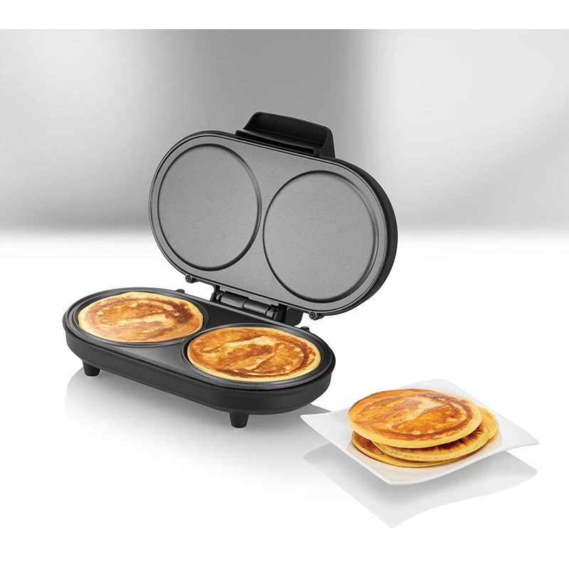 Unold Pancake-Maker American, 2 pankūkas, melns, nerūsējošais tērauds, 13,5 cm, alumīnijs, rotējoša vadība, 0,75 m
