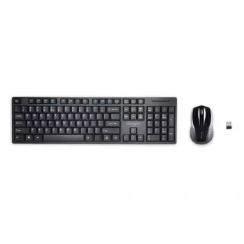 Kensington Pro Fit Wireless Desktop - Vācija, pilna izmēra (100%), bezvadu, RF Wireless, QWERTZ, melns, pele komplektā