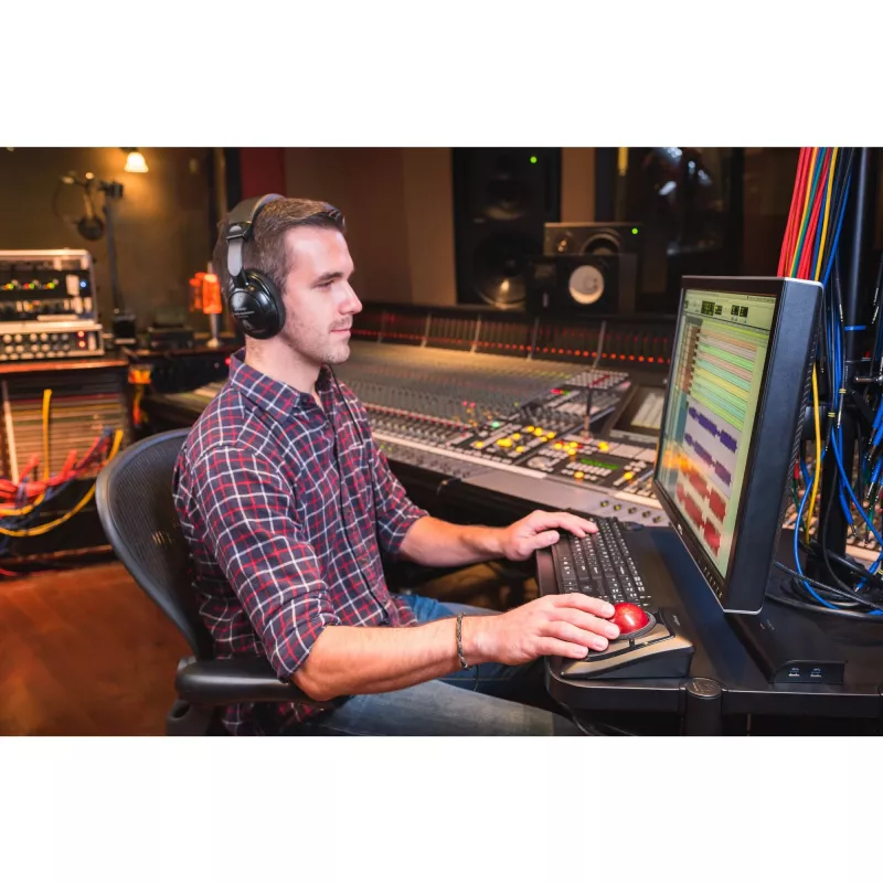 Kensington Expert pele bezvadu trackball, piemērota abām rokām, optiskais, RF bezvadu + Bluetooth, 400 DPI, melna