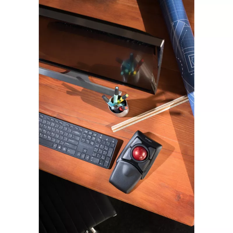 Kensington Expert pele bezvadu trackball, piemērota abām rokām, optiskais, RF bezvadu + Bluetooth, 400 DPI, melna