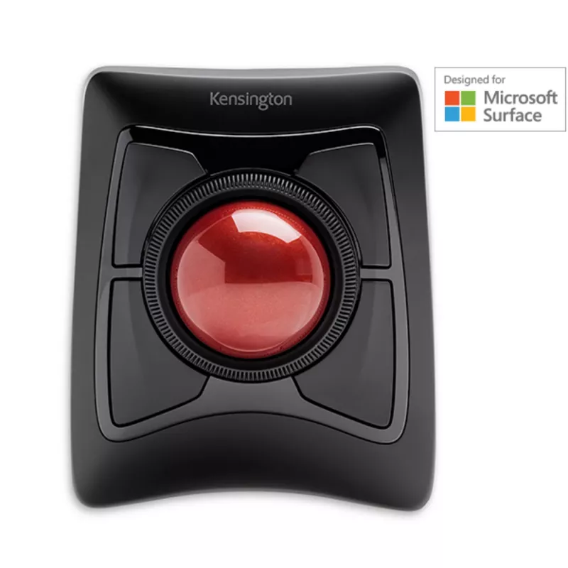 Kensington Expert pele bezvadu trackball, piemērota abām rokām, optiskais, RF bezvadu + Bluetooth, 400 DPI, melna