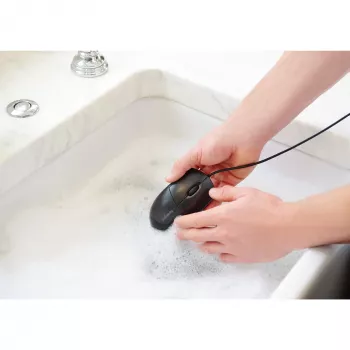 Kensington Pro Fit vadu mazgājamā pele, piemērota abām rokām, optiskā, USB, 1600 DPI, melna
