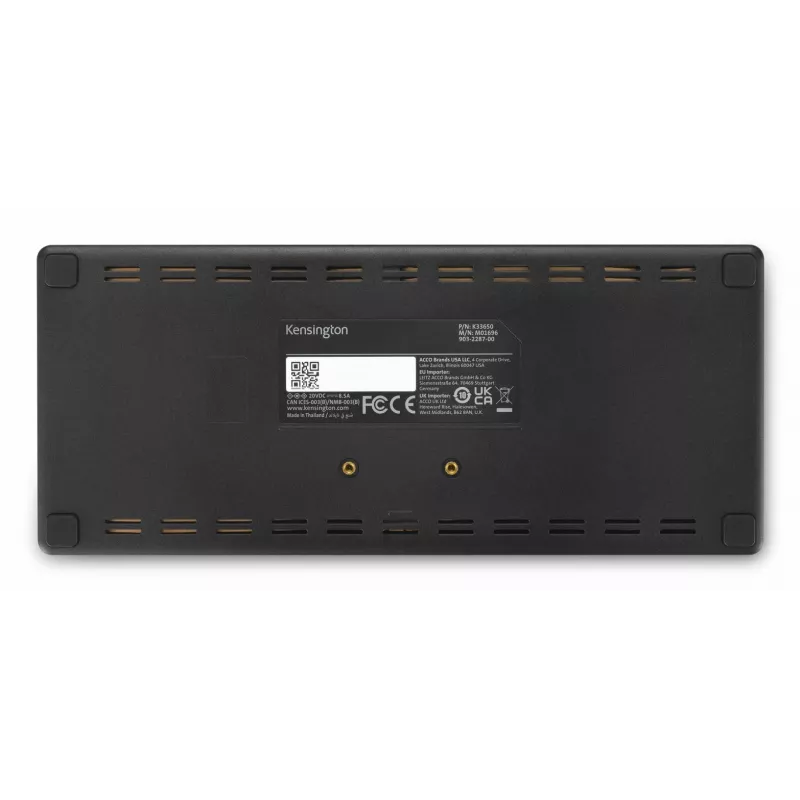 Kensington SD4781P EQ USB-C & USB-A Dual 4K dokstacija, vadu, USB 3.2 Gen 2 (3.1 Gen 2) Type-C, 100 W, 3,5 mm, 10,100,1000 Mbit/s, melna