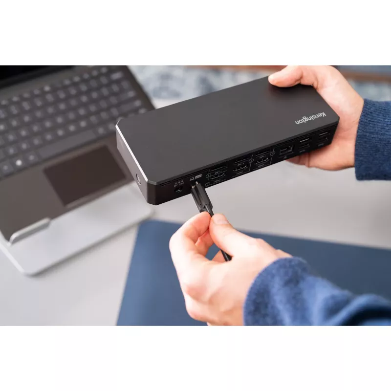 Kensington SD4781P EQ USB-C & USB-A Dual 4K dokstacija, vadu, USB 3.2 Gen 2 (3.1 Gen 2) Type-C, 100 W, 3,5 mm, 10,100,1000 Mbit/s, melna