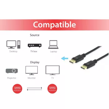 Equip DisplayPort 1.4 kabelis, 10 m, 8K/60 Hz