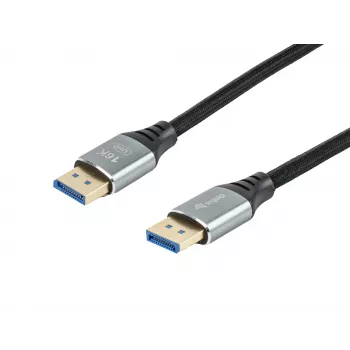 Equip DisplayPort 2.1 Premium kabelis, 1,0 m, 16K/60Hz, 54 Gbps