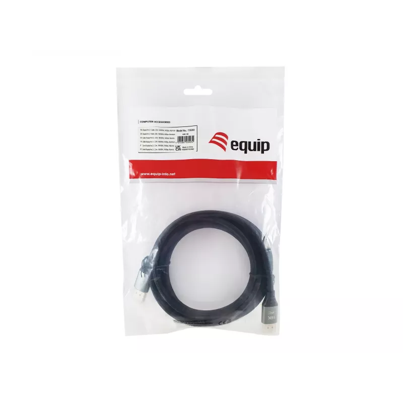 Equip DisplayPort 2.1 Premium kabelis, 3.0m, 16K/60Hz, 54Gbps