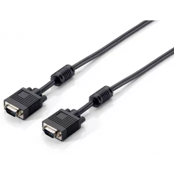 Equip HD15 VGA kabelis, 10 m, 10 m, VGA (D-Sub), VGA (D-Sub), vīrišķais, vīrišķais, melns