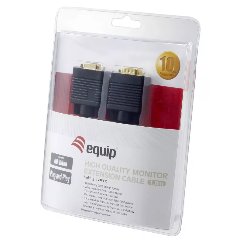 Equip HD15 VGA pagarinātāja kabelis, 1,8 m
