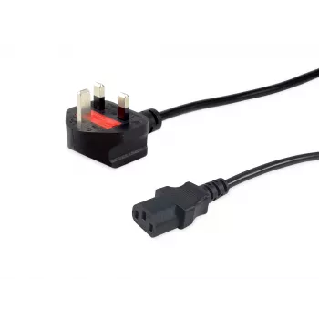 Equip UK strāvas vads, C13 uz BS1363, 5,0m, 10A drošinātājs, IEC C13, BS 1363, H05VVH2-F, 250 V, 10 A