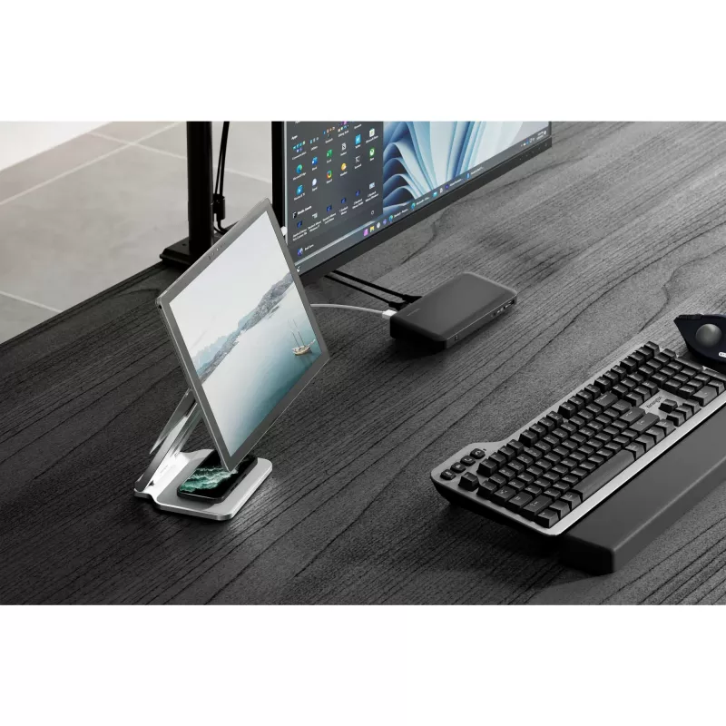 Kensington paaugstinātais statīvs Surface, platīna, alumīnijs, gumija, termoplastiskais poliuretāns (TPU), cinks, 126.4 mm, 139.3 mm, 193 mm, 612 g