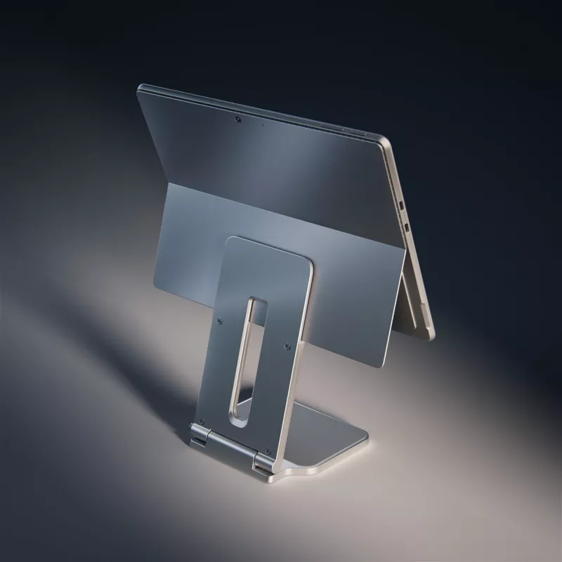 Kensington paaugstinātais statīvs Surface, platīna, alumīnijs, gumija, termoplastiskais poliuretāns (TPU), cinks, 126.4 mm, 139.3 mm, 193 mm, 612 g