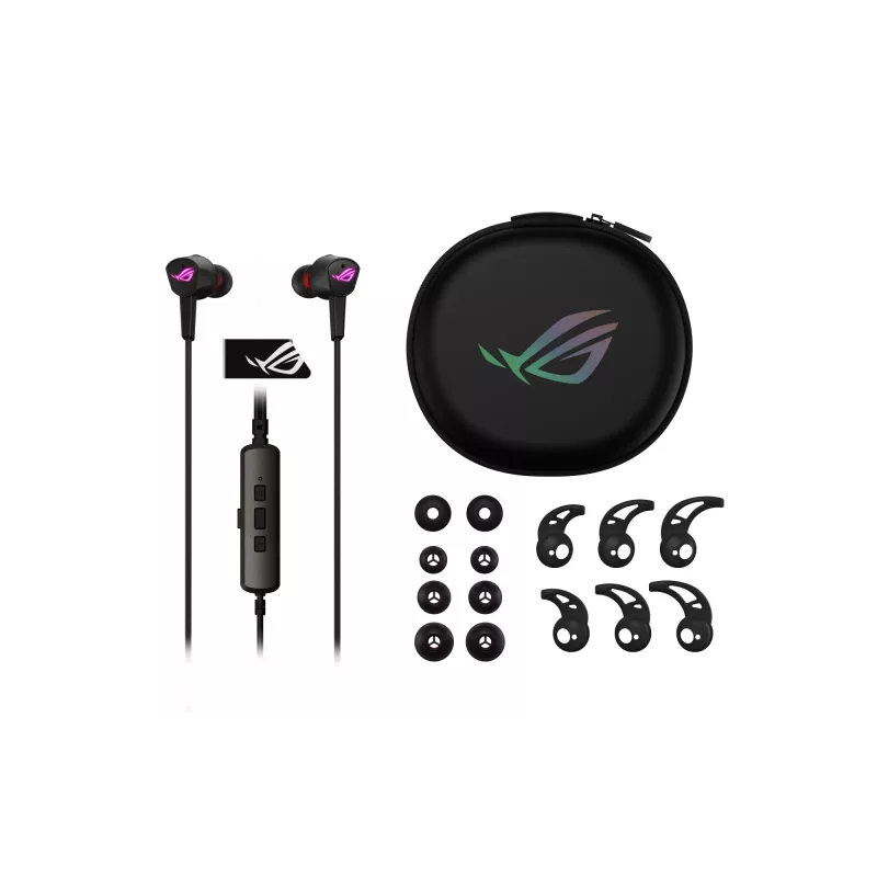 ASUS ROG CETRA II austiņas, vadu, ievietojamas, spēļu, USB Type-C, melnas
