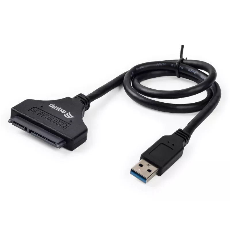 Equip USB 3.0 uz SATA adapteris, melns, 5 Gbit/s, CE, 50 mm, 9,5 mm, 550 mm