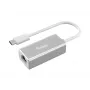 Equip USB Type C uz RJ45 Gigabitu tīkla adapteris, vadu, USB Type-C, Ethernet, 1000 Mbit/s, sudrabs