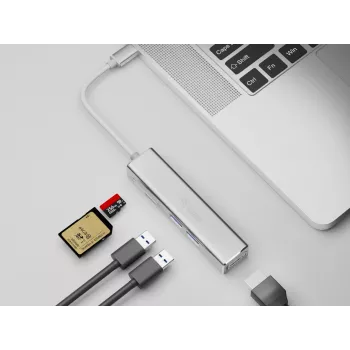 Equip USB-C 5-in-1 daudzfunkcionālais adapteris
