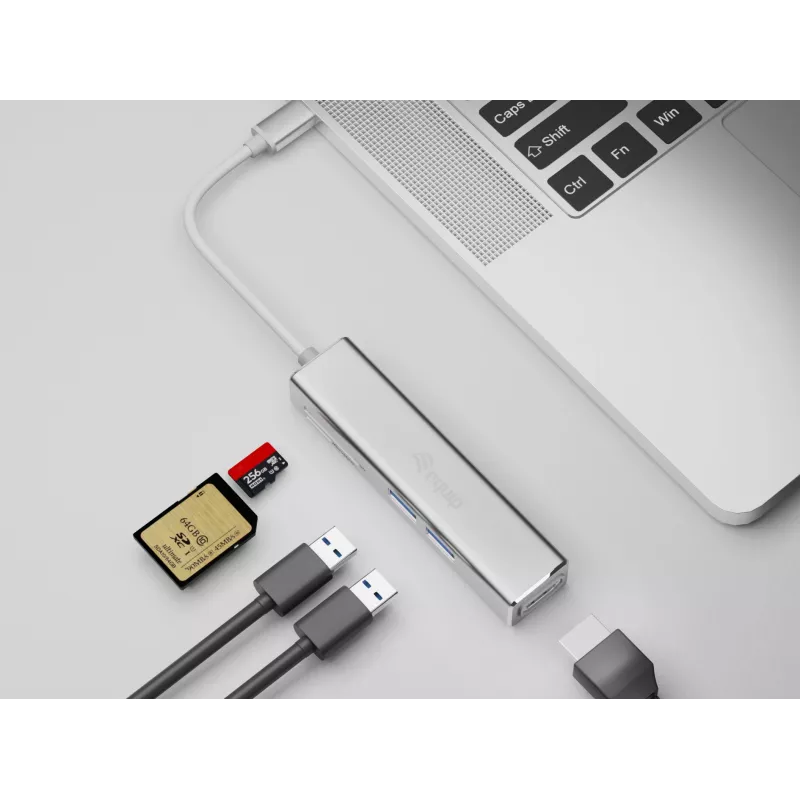 Equip USB-C 5-in-1 daudzfunkcionālais adapteris