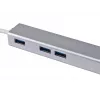 Equip USB-C uz 3 portu USB 3.0 centrmezgls ar Gigabit adapteri, USB 3.2 Gen 1 (3.1 Gen 1) Type-C, Sudraba, USB 3.2 Gen 1 (3.1 Gen 1) Type-A, WLAN, Alumīnijs, 22 mm, 15 mm