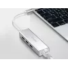 Equip USB-C uz 3 portu USB 3.0 centrmezgls ar Gigabit adapteri, USB 3.2 Gen 1 (3.1 Gen 1) Type-C, Sudraba, USB 3.2 Gen 1 (3.1 Gen 1) Type-A, WLAN, Alumīnijs, 22 mm, 15 mm